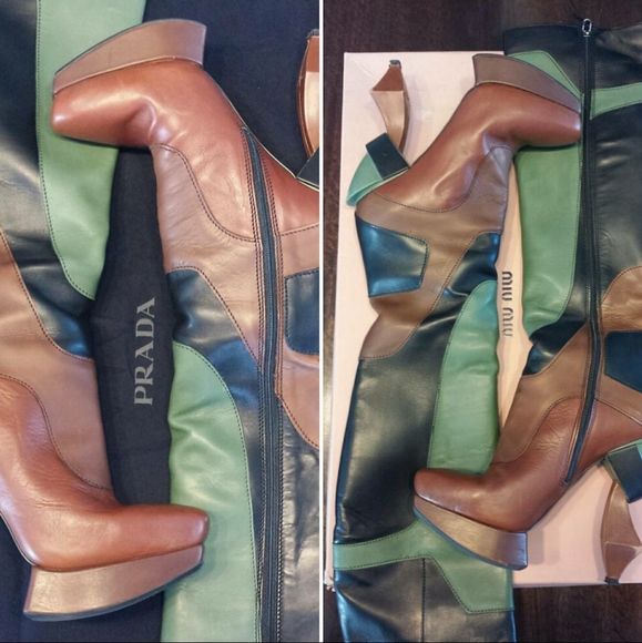Miu Miu Prada Platform Knee High Boots - Picture 2 of 2